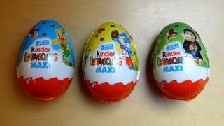 3 Kinder Surprise Maxi Eggs Unboxing Easter Edition [upl. by Felicie]