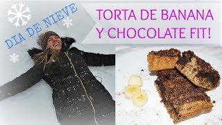 TORTA DE BANANA Y CHOCOLATE FIT  Dia de Nieve [upl. by Ahgiela]