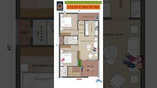 25 by 40 Feet House Plan 1000 sqft House Design 2BHK Floor Plan houseplan housedesign [upl. by Asiuol]