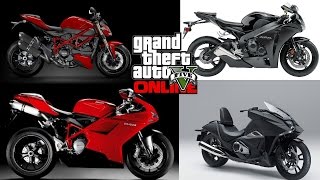 GTA 5 Online Dinka Vindicator vs Akuma vs Bati801RR vs Double T [upl. by Scandura]