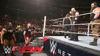 Bray Wyatt helps Roman Reigns repel The League of Nations Raw April 11 2016 [upl. by Atika28]