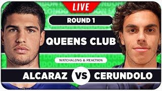 ALCARAZ vs CERUNDOLO • ATP Queens Club 2024 • LIVE Tennis Watchalong Stream [upl. by Seyler]