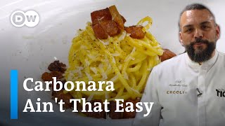 How to make Spaghetti Carbonara the right way   A typical dish from Italy [upl. by Kamillah860]