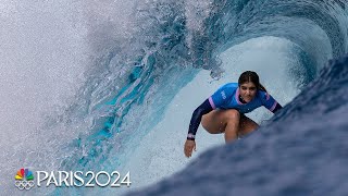 Caroline Marks John John Florence lead USAs flawless surfing start  Paris Olympics  NBC Sports [upl. by Ume]