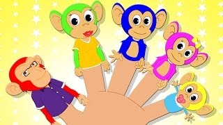 Monkey Finger Family for Babies  Nursery Rhymes for Children and Kids [upl. by Nolyad]