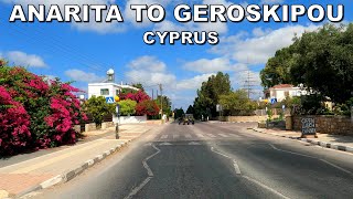 DRIVING from ANARITA VILLAGE to GEROSKIPOU VILLAGE in CYPRUS  4K 60fps [upl. by Eatnoid]