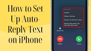 How to Set Up AutoReply Text on iPhone [upl. by Kcirad]