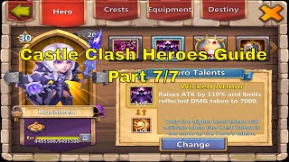 Castle Clash All Heroes Best Talents Enchantments Traits Insignias Pets  Million Might 77 [upl. by Iva]