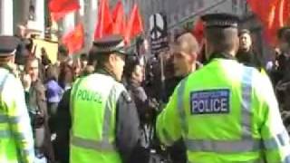 female at G20 hit in face and kneecapped with baton by police officer [upl. by Inaboy147]