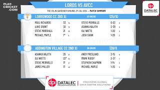 Lordswood CC 3rd XI v Addington Village CC 2nd XI [upl. by Hakym]