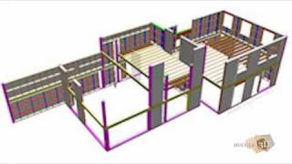 Système constructif pour maisons à ossature bois [upl. by Yrocej]