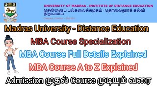 Madras University  Distance Education  MBA Course Full Details Explained  தமிழில்  Class LIKE [upl. by Iorgos]