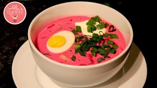 Cold Beetroot Borscht Soup Recipe  Рецепт Xолодник Борщ [upl. by Immat735]