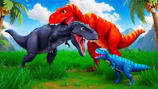 Red TRex vs Black TRex Mother’s Epic Battle to Save Baby Dino  Jurassic Adventures [upl. by Elyag]