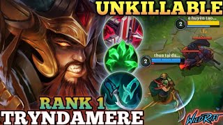 TRYNDAMERE MAX ATTACK SPEED DAMAGE UNKILLABLE TOP 1 GLOBAL TRYNDAMERE BY Thua tại da xuaWILD RIFT [upl. by Epilef]