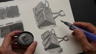 Pen amp Ink with Watersoluble Graphite Demo [upl. by Irmine]