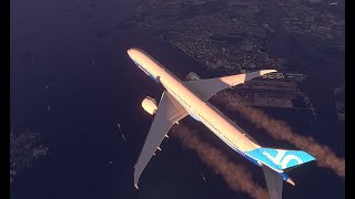 Ships visible at 40000ft in the morning with Vessels Global Shipping  Microsoft Flight Simulator [upl. by Enowtna]