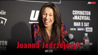 Joanna Jedrzejczyk UFC 272 guest fighter interview [upl. by Semyaj]