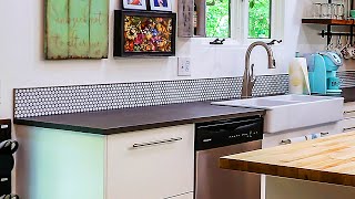 Easy DIY Penny Tile Backsplash Tutorial Clean and Simple  ep 19 [upl. by Munroe]