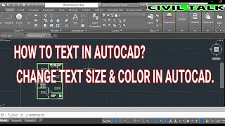 How do Text in Autocad Change Text Color amp Size in Autocad  Civil Talk [upl. by Llewen]