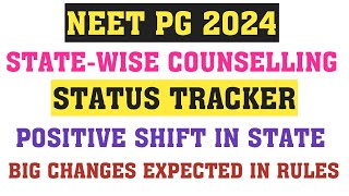 NEET PG 2024 ll State wise Counseling status updates ll Big change expected in Rules [upl. by Iarahs]