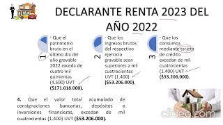 TOPES PARA DECLARAR RENTA EN COLOMBIA 20222023 [upl. by Kanter]