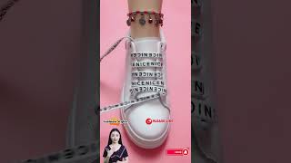 Trendy DIY fashion style to lace sneakers shoe laces for girls shoelaces shorts [upl. by Rasecoiluj]