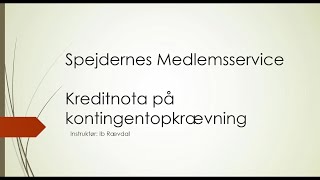 Kreditnota på kontingentopkrævning [upl. by Trici236]