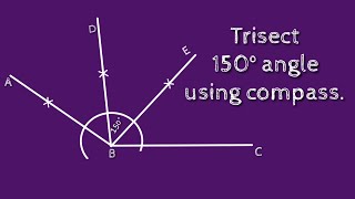 How to trisect 150° angle using compass shsirclasses [upl. by Ahseiat]