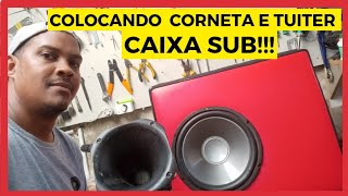 Colocando corneta e tuiter na caixa de som sub passo a passo [upl. by Bette-Ann589]