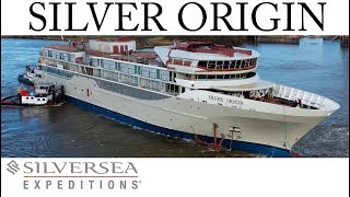 4K  Ship Launch SILVER ORIGIN  New Expedition Ship for Silversea  De Hoop Shipyard [upl. by Akiwak]