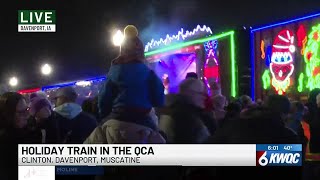 Holiday Train stops in Davenport Wednesday night [upl. by Esydnac]