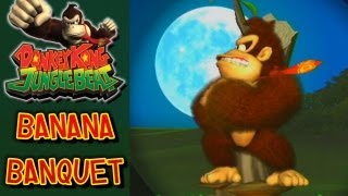 Lets Play Donkey Kong Jungle Beat 100 Wii  Bonus 2  Banana Banquet [upl. by Mountford]