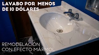 REMODELANDO un Lavabo SINK por Menos de 10 DÓLARES  Efecto Mármol con Resina Epóxica [upl. by Beauchamp]