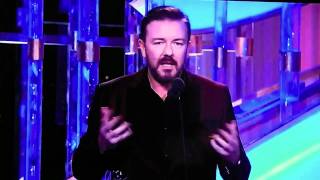 Ricky Gervais Golden Globes 2012  Salma Hayek amp Antonio Banderas Joke  Censored HD [upl. by Lj980]