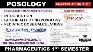 Posology in Pharmaceutics  Factor Affecting  Pediatric Dose calculation  Ch 4 U 1  Pharmaceutics [upl. by Bhatt]