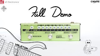 Valeton Dapper Bass Mini DEMO  REVIEW  Boost Compressor Preamp Chorus Tuner DI Pedalboard [upl. by Menon]