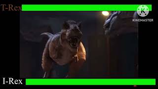 TRex vs Indominus Rex with healthbars [upl. by Mcdowell]