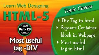 div tag  how to use div tag in html  28 why to use div tag [upl. by Ecilahc]