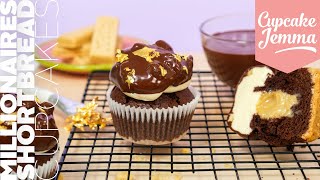 Decadent Millionaires Shortbread Cupcakes Recipe with Gold Leaf  Cupcake Jemma [upl. by Naneik]