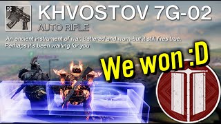 Destiny 2  One Final PvP With The KHVOSTOV 7G02 [upl. by Ogilvy]