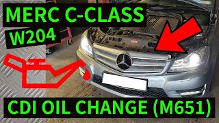 MERCEDES CCLASS W204  Engine Oil amp Filter Replacement How To Change C180 C200 C220 C250 CDI M651 [upl. by Volin]