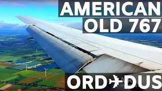 AMERICAN AIRLINES OLD 767 LANDING IN DUSSELDORF Chicago ORD ✈ Dusseldorf DUS [upl. by Neivad]