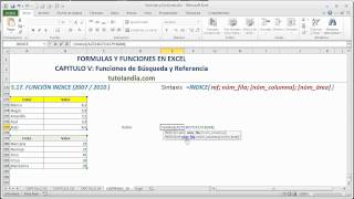 517 Función Indice Forma Referencia Fórmulas y Funciones en Excel [upl. by Kleinstein]