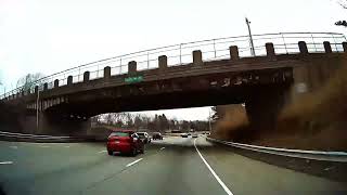 Newington  West Hartford to I84 Downtown Hartford connecticut jan21 2023 silentvideo [upl. by Flori]