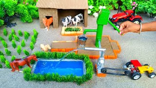 DIY how to make cow shed  house of animals  horse house – cow shed  mini hand pump woodwork 27 [upl. by Calley]