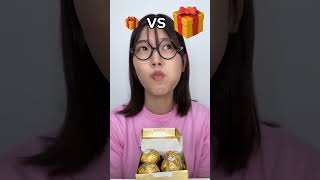 Gift Vs Big Gift Box Challenge help funny kindness foodchallenge facts [upl. by Starinsky]