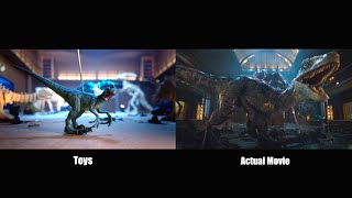 Jurassic World on a budget  Indo Vs Blue  Toys vs Real Movie side by side [upl. by Hgielrahc]