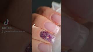 Nail art french dégradée et paillettes acrygel nailart monatelierbeaute formationongle [upl. by Yule]