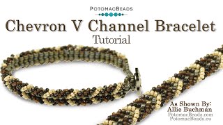 Chevron V Channel Bracelet  DIY Jewelry Making Tutorial by PotomacBeads [upl. by Vine533]